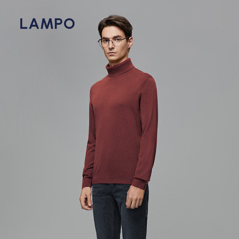 【男女同款】LAMPO/蓝豹男士毛衣长袖针织衫羊绒混纺高领羊绒衫