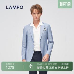 3D针织 小提花休闲西装 LAMPO 单西服商务男装 男外套 蓝豹男士