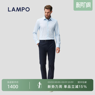 丝棉弹 意式 LAMPO 休闲裤 商务高弹黑色长裤 蓝豹春夏男士