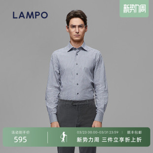 蓝豹男士 LAMPO 长袖 衬衫 男 进口棉休闲衬衣男百搭衬衫 进口全棉