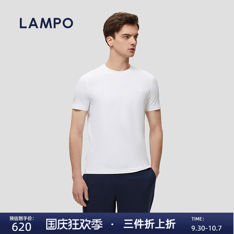 LAMPO短袖商务青年绣标T恤