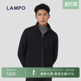 蓝豹 开衫 早春绒面 保暖夹克男士 黑色宽松休闲外套春秋季 lampo