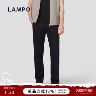 休闲裤 蓝豹春夏男士 LAMPO 微弹黑色百搭商务直筒长裤 丝棉弹