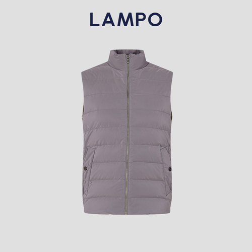 LAMPO/蓝豹桃皮绒立领羽绒马甲