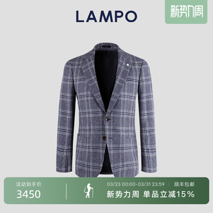 单西服商务休闲羊绒混纺西装 蓝豹男士 LAMPO 毛呢外套 羊毛羊绒