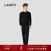 羊毛 LAMPO 蓝豹男士 针织裤 松紧腰羊毛运动休闲直筒卫裤