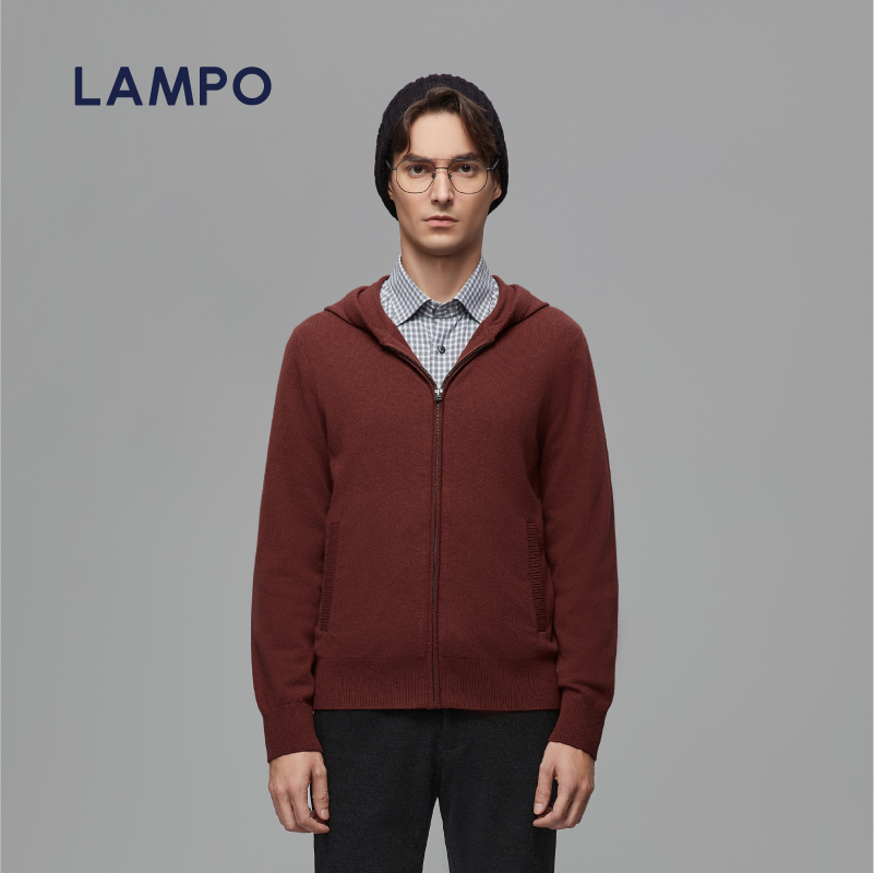 LAMPO/蓝豹男士毛衣外套连帽款