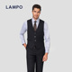 意式 干爽 LAMPO 蓝豹男士 西服马甲丝羊毛婚礼西服内搭商务坎肩