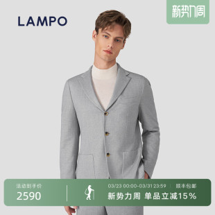 西服外套针织印花商务套装 蓝豹男士 LAMPO 西装 3D针织