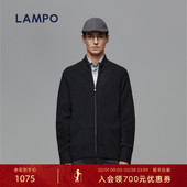 立领开衫 LAMPO 蓝豹针织男秋季 羊毛混纺时尚 商务外套羊毛衫