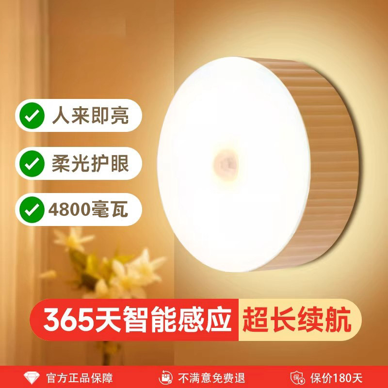 智能人体感应小夜灯磁吸充电2026新款led家用过道走廊灯超长续航