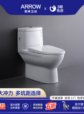 箭牌家用马桶250坑距特殊地下室虹吸防臭大口径普通坐便器AB1116