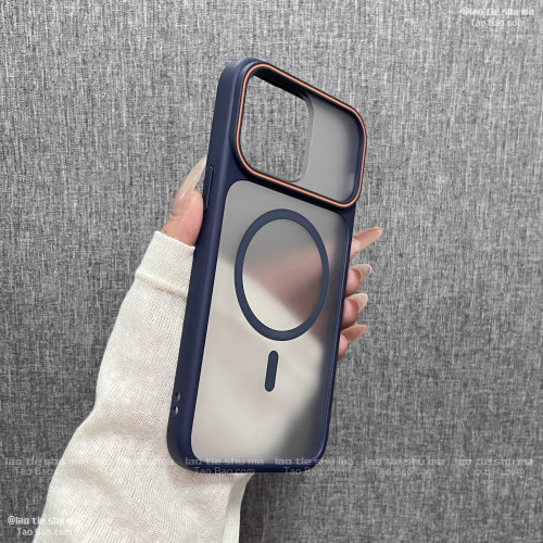 ins简约深宝蓝磨砂肤感二合一适用OPPO Reno16/15C/14手机壳13/K12纯色A96透明A58X亚克力11/a6k高级感3/A2/1