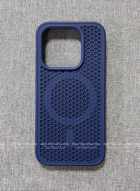深蓝色内置磁吸蜂窝孔洞散热适用IQOO Z10/Z9 TURBO PRO+手机壳IQOO15/13/12透气防滑NEO10/11软边硬背板大孔