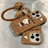 S20适用VIVO 13手机壳X90带挂绳100创意S18棕色S16 X300 IQOO 卡通皮质豹纹kt猫S19 NEO10 X200 S17女PRO