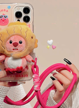 卡通毛绒公仔Y78适用VIVO X80手机壳X90/S17T/Y200背夹Y77E新款S18/X70女X60斜挎T2x/Y35M+硅胶S16E挂绳PRO