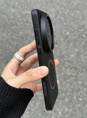 简约炭黑肤感磨砂磁吸适用TURBO4小米15Ultra/17手机壳14T/K80至尊版Note12/13C/14R红米K70超薄PRO+硬civi5