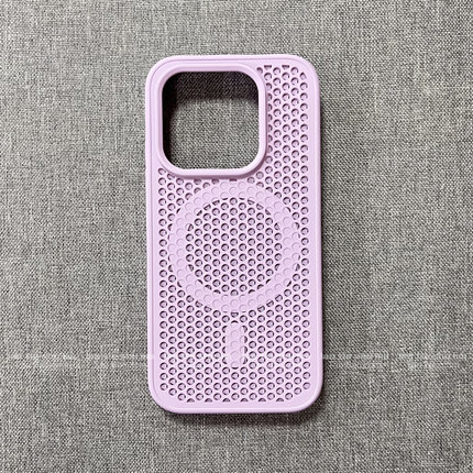 ins淡雅紫色镂空磁吸蜂窝网孔散热K90适用K80小米17PRO MAX/15/14手机壳13/K70至尊版POCO大孔磨砂F8亚克力7