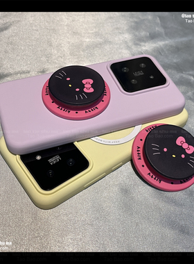 淡雅紫色耐脏液态硅胶猫咪磁吸支架适用Realme真我GT7PRO手机壳Neo7/GT8防摔6se软糯GT5PRO竞速版女新款全包