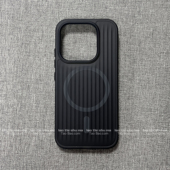 冷淡风极简炭黑色瓦楞磁吸壳适用17小米17PRO 磨砂防摔 MAX手机壳15带防滑边14PRO金属独立按键苹果13简约新款