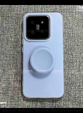 天蓝色磨砂大孔圆形支架Civi4适用K80小米15Ultra手机壳K60红米K70/NOTE14/12T/13PRO+/Turbo3半透POCO X7/F6
