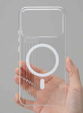 PC瓦楞条纹高级感适用K90小米17PRO MAX/15手机壳14/11Ultra红米K70/K80至尊版13T透明光栅K60硬磁吸大孔简约