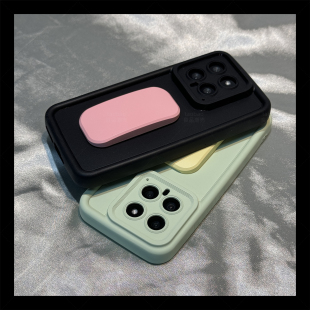 X80新款 X60手机壳S18 X100S女T1X硅胶X70PRO Y77E创意S17 S15E 小众马卡龙纯色推拉支架Y73s适用VIVO S16 X90