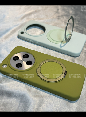 360°可旋转磁吸支点支架适用OPPO FindX9/X8手机壳Find x8ultra液态硅胶软糯X8S+牛油果绿色全包防摔一体式