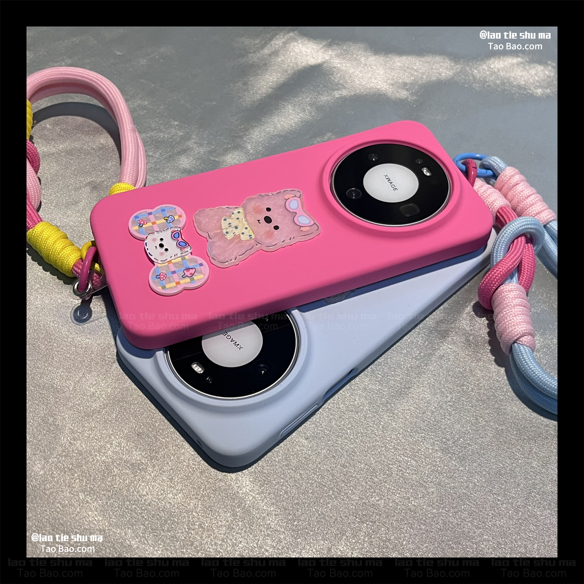 耐脏液态硅胶墨镜小狗带挂绳适用K90小米15Ultra/17PRO手机壳13T红米k80/K70软Note14/TURBO4女Civi5创意卡通