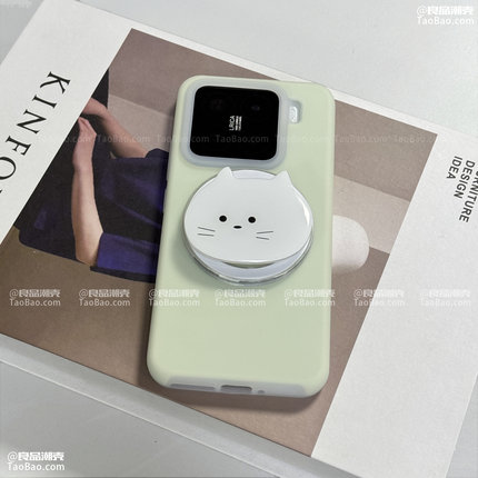 软糯曼波绿色磁吸壳FIND X9/X8S适用OPPO Reno15/14一加ACE6/5手机壳pro白猫支架1+13T/X7 Ultra果冻液态硅胶