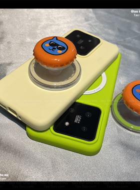 液态硅胶瓶盖酷儿磁吸支架适用华为Nova15/14活力版手机壳NOVA13耐脏12PRO卡通11软糯9防摔Ultra全包小众创意