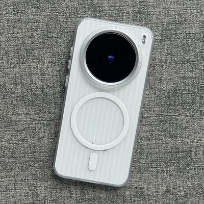 磨砂半透白磁吸车载散热适用IQOO NEO11/Z10 Turbo Pro手机壳IQOO15/13/12/Z9 Turbo+雾面立体条纹瓦楞硬大孔