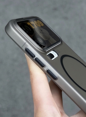 金属独立按键磁吸充电FindX9PRO适用OPPO一加15手机壳findX9细圈冷淡风冰雾磨砂肤感透明黑色薄高级大孔防摔