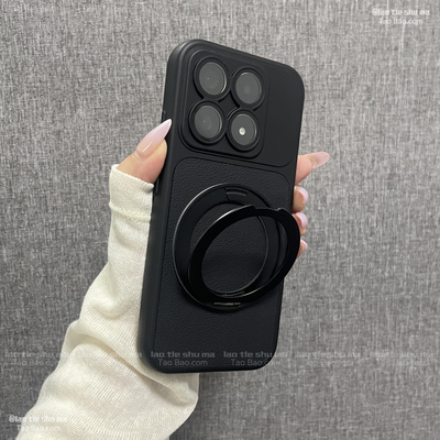 360度金属磁吸支架素皮荔枝纹Pura90适用80华为Nova15/16se/14pro手机壳13/12全包镜头膜11磨砂P70黑色简约软