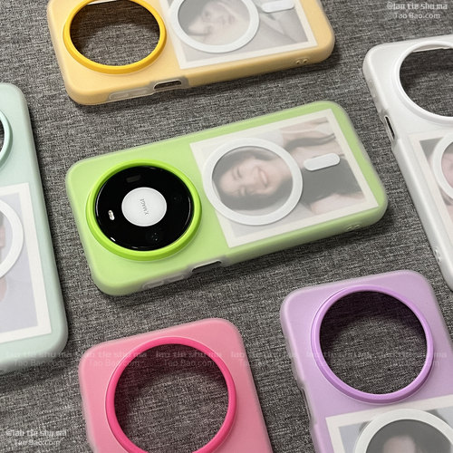 磨砂雾面果冻可放照片适用Mate80华为畅享90PROMAX/60pro+手机壳50E磁吸充电40/Pura70撞色P80可插卡包Ultra