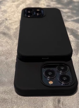 炭黑色液态硅胶适用K80小米17PRO MAX/15/14Ultra手机壳K70红米Note13大孔+简约Turbo4男款Poco F7纯色x6防摔