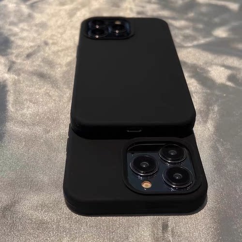 炭黑色液态硅胶适用K80小米17PRO MAX/15/14Ultra手机壳K70红米Note13大孔+简约Turbo4男款Poco F7纯色x6防摔