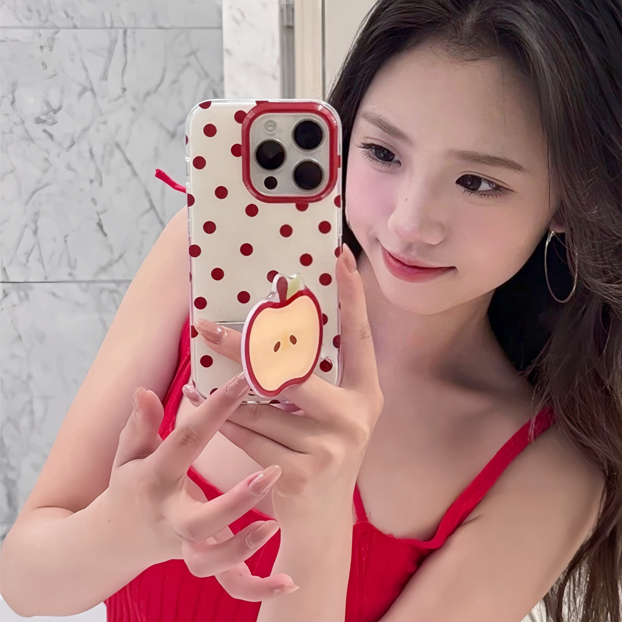 ins波点苹果折叠支架适用Realme GT6手机壳2大师探索版Neo6创意5SE真我12PRO+高级感v25/V15女X7/v13新款Q3s