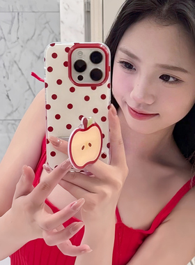 ins波点苹果折叠支架适用畅享70华为Nova13/8手机壳12/11/9SE创意MATE60高级P40PRO+女5/6/7/50e/20/30麦芒10