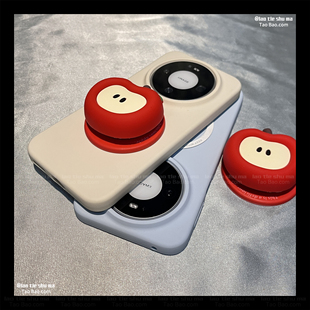 液态硅胶立体红苹果磁吸支架适用OPPO FIND X8S+/X8Ultra手机壳FindX7新款X6少女X9PRO软糯创意小众耐脏创意