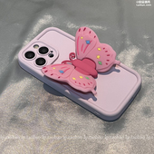 Reno13手机壳9pro a58防摔A93S软K10硅胶A1x 小众A57 ins粉色少女蝴蝶支架findx8适用OPPO 4新款 A96