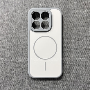 冷淡风钛灰白色磁吸壳FindX9适用OPPO  Reno16/15Pro手机壳散热一加15T防滑边小孔X8Ultra磨砂S+防摔全包简约