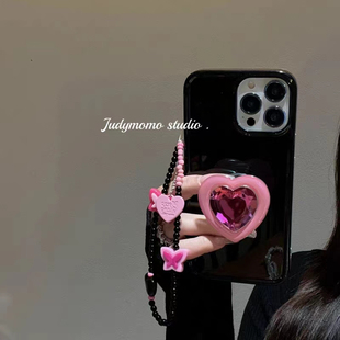 ins少女多巴胺甜酷风华为P60适用Mate70/Pura 80 Pro+手机壳华为Nova14/13/8/11带闪钻支架10/12/50/4E/20PRO