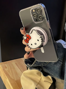 ins磁吸支架凯蒂猫适用K70小米17/15/14手机壳红米k40/Note13简约可爱透明13pro+可爱K50至尊版12T女CIVI4/5