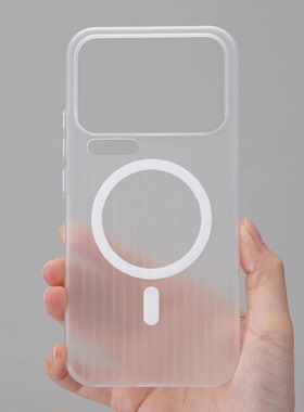 雾面半透白色PC瓦楞条纹高级感适用VIVO S50PRO MINI手机壳/X300光栅X200s硬IQOO 15/Z10磁吸Z9 TURBO/13/12