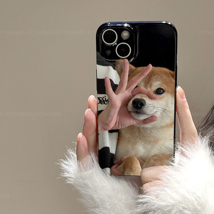 搞怪OK闭嘴狗适用K70小米13/14手机壳红米k40s小众K50/note7/8新款CC9女10X/11T卡通K30至尊版12pro硅胶civi