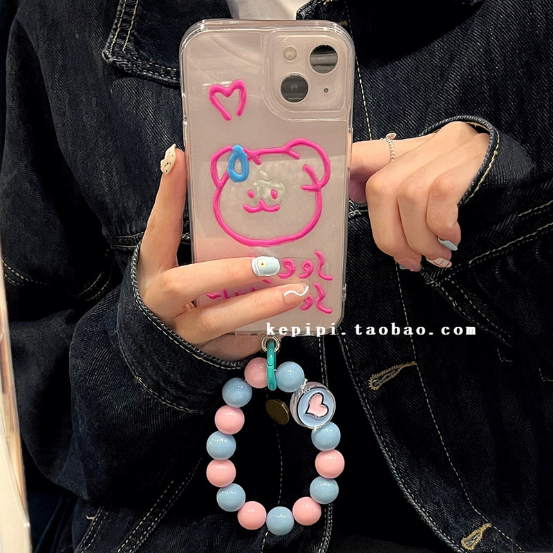 ins玫红小熊OPPO适用reno6/