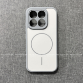 冷淡风钛灰白色磁吸壳适用17小米17PRO 磨砂防摔全包镜头 MAX手机壳15蜂窝散热小孔防滑边14PRO苹果13简约新款