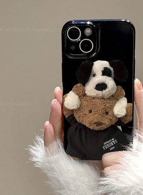 ins可爱小熊小狗适用iQOO13/12/Z11/8pro手机壳iqoo Z9 TURBO+/neo10 PRO+/Z5新款9/6se/U3X全包Z7i亮面12/z8