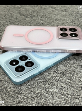 冰雾粉蓝色磁吸无线充电适用K40小米15/14/13T手机壳60红米K70至尊版磨砂50ultra硬壳Note13半透12PRO+超薄11